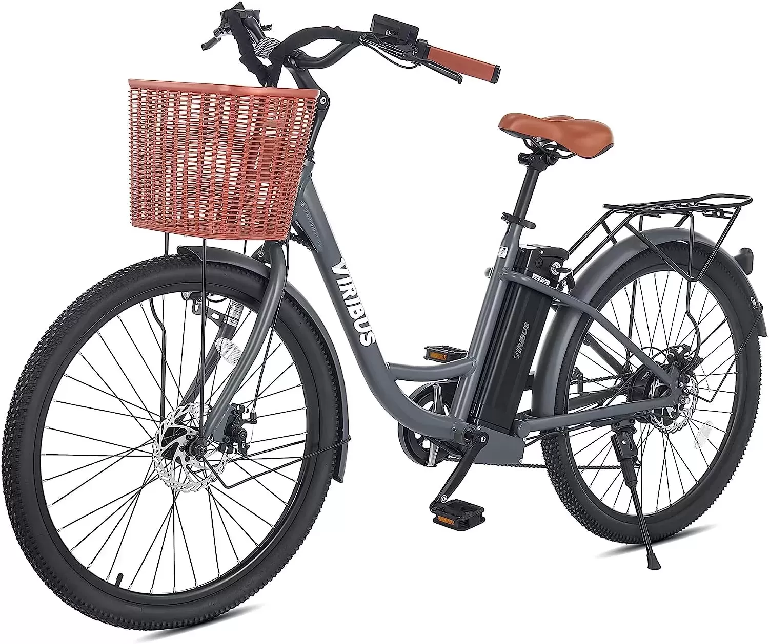 Viribus Electric Bike, Electric Cruiser Bike Adults Women, 25mph 40+ Mile Range 26