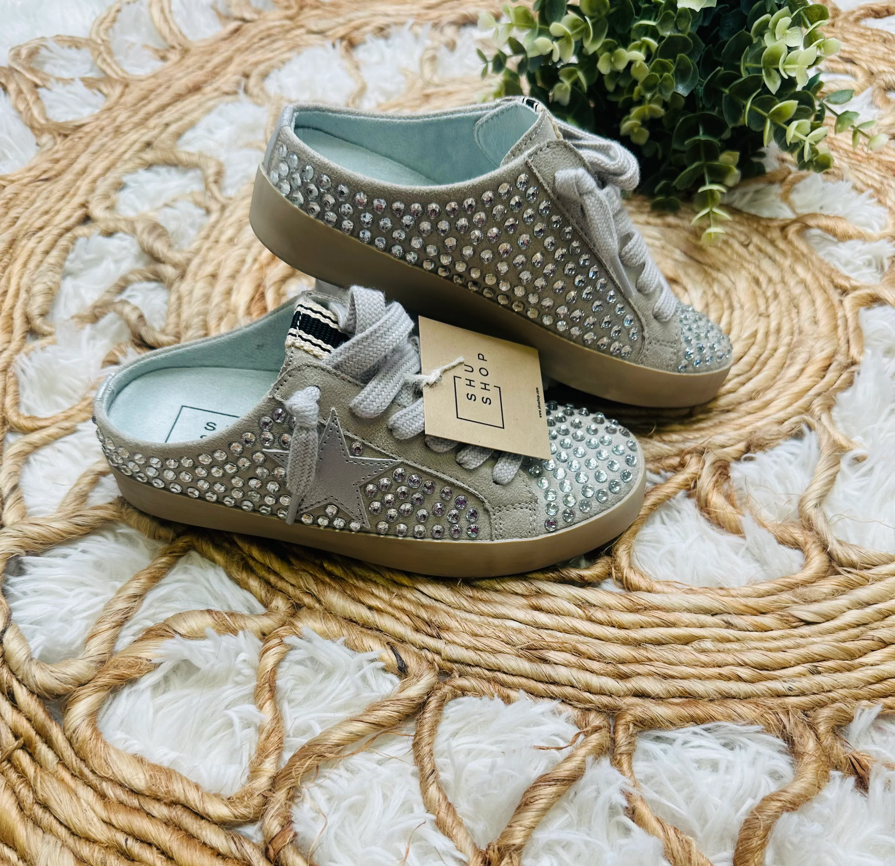 Girls ShuShop Backless Crystal Shoes