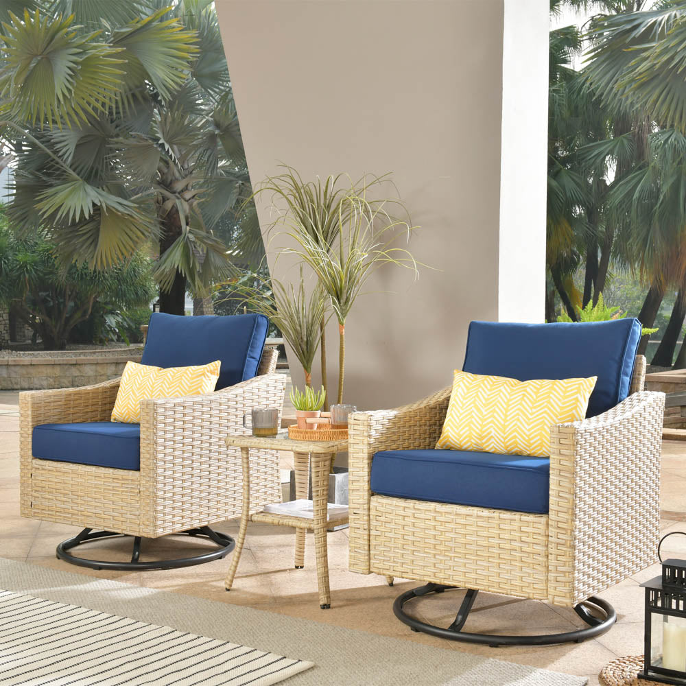 Athena Series Outdoor Patio Furniture Set 3-Piece, Swivel Chairs and Side Table - Amazon