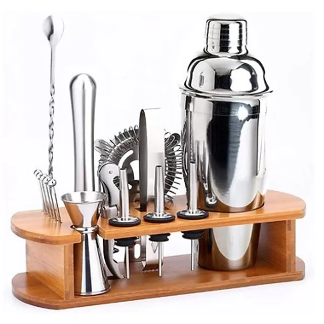 Insulated Cocktail Shaker Bartender Kit Cocktail Shaker Mixer Stainless Steel 350ml Bar Tool Set with Stylish Bamboo Stand Perfect Home Bartending Kit and Martini Cocktail Shaker Set - Amazon