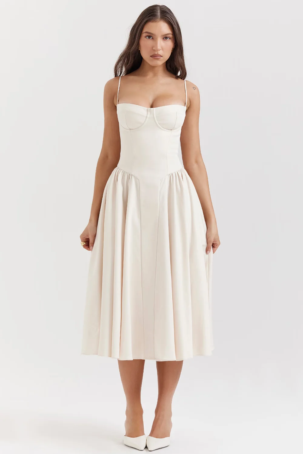 vintage cream corset sundress