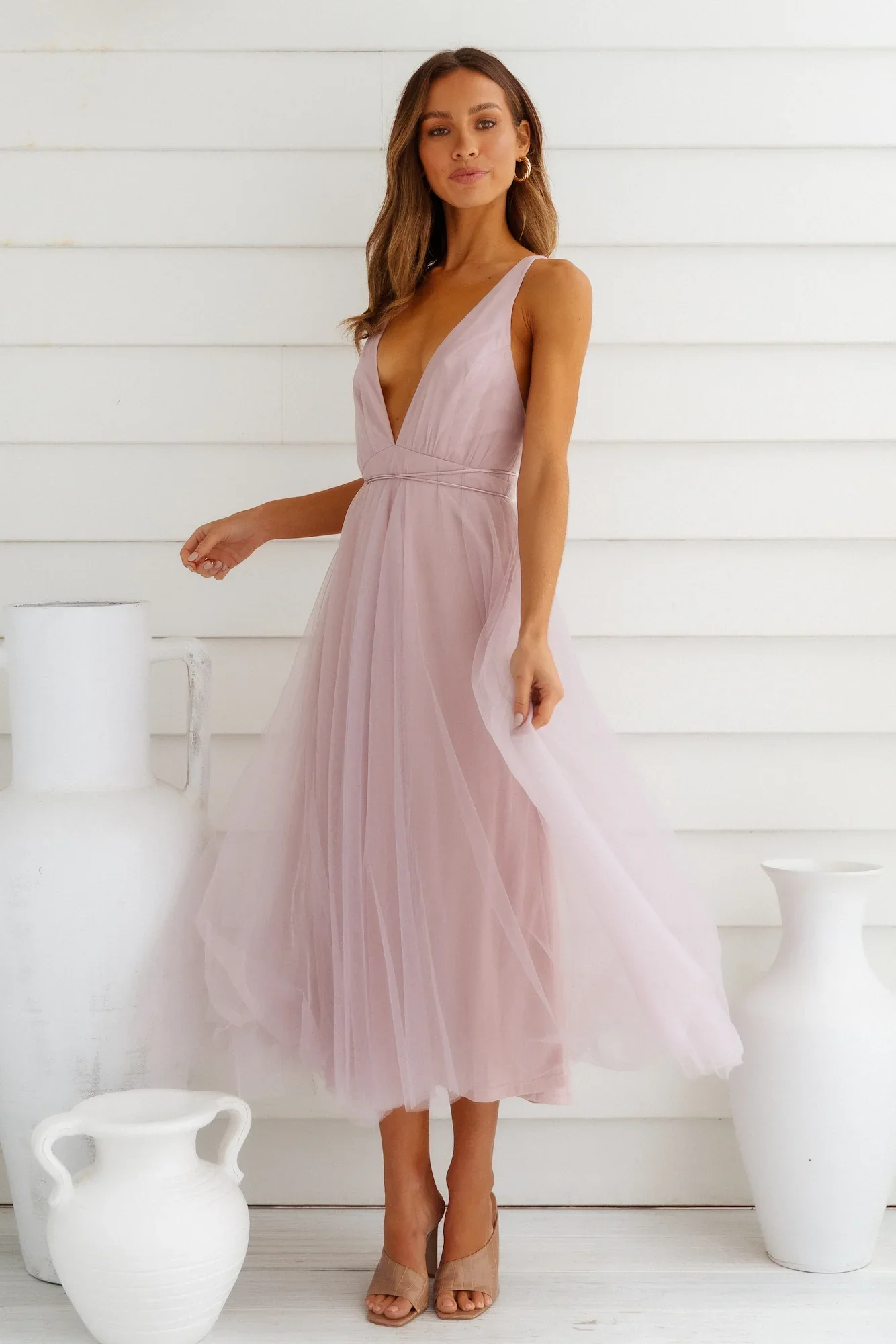Summer Cinderella Midi Dress Lilac