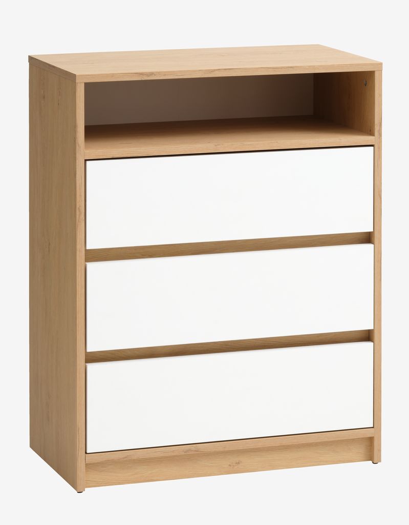 3 drawer chest BILLUND white/oak - Amazon