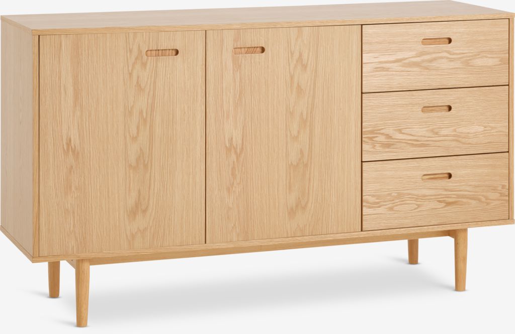 Sideboard MARSTRAND 2 doors 3 drawers natural oak - Amazon