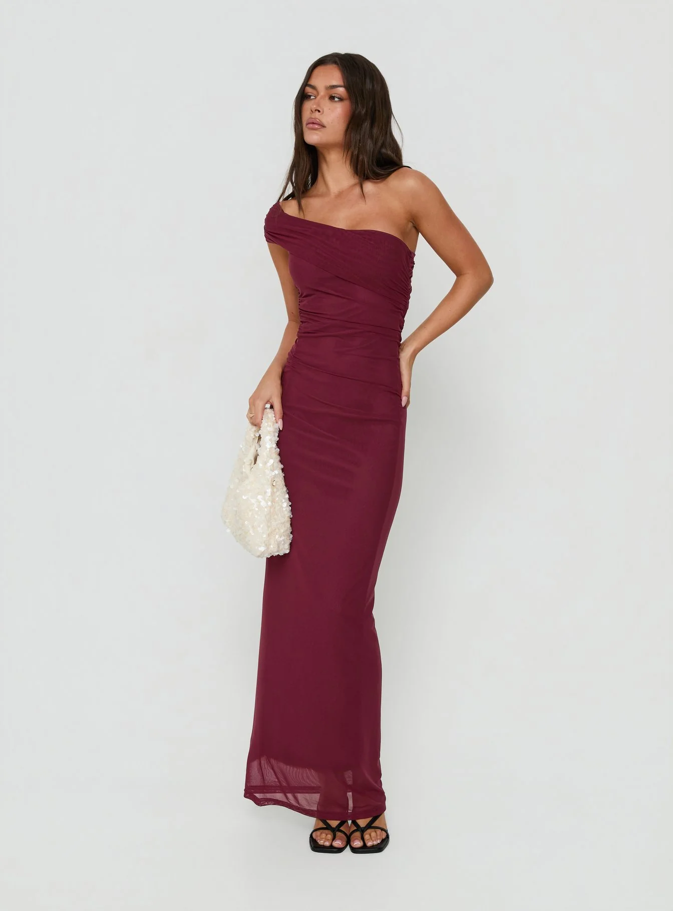 Spritzia One Shoulder Maxi Dress Plum