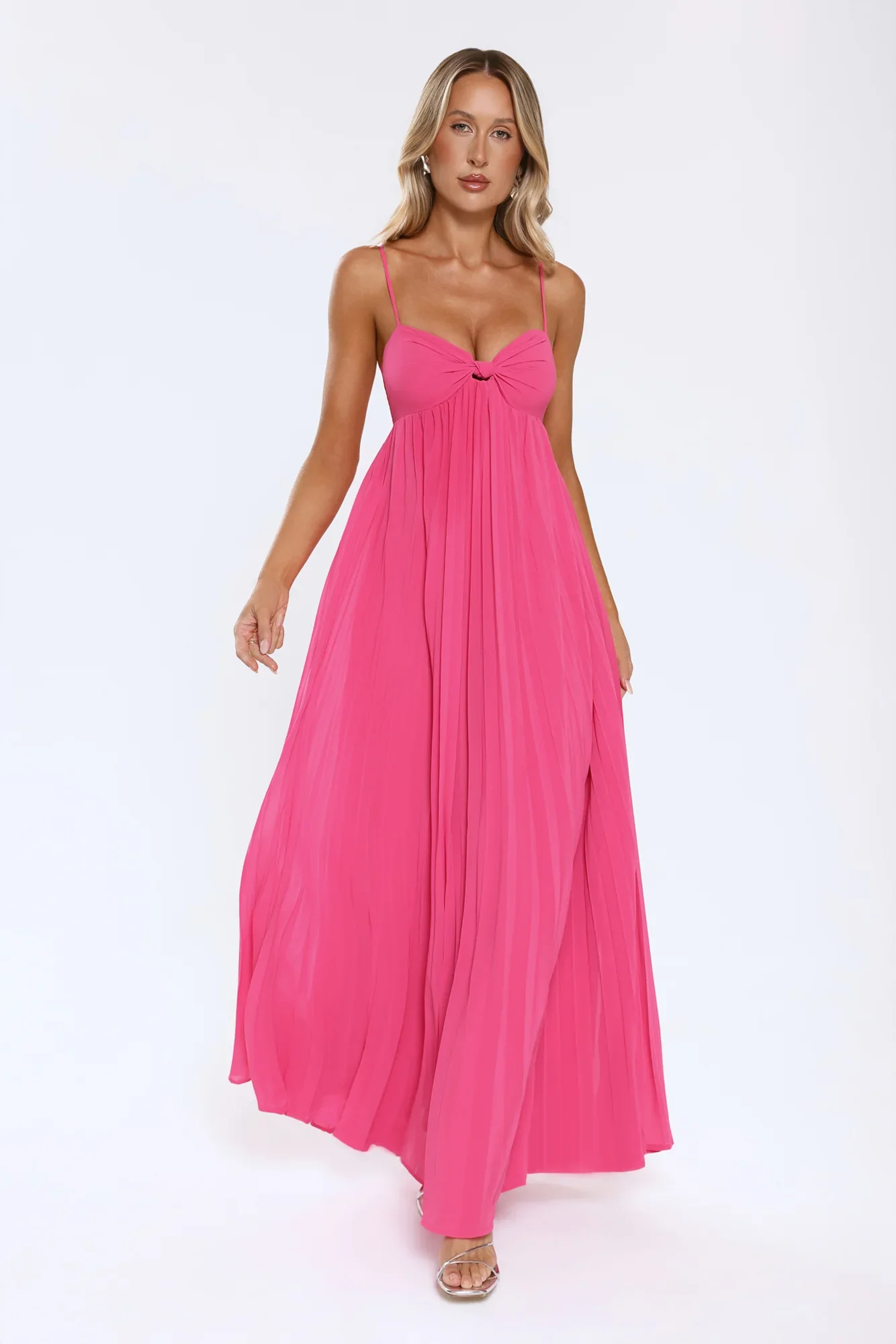 A Little Drama Strapless Maxi Dress Pink