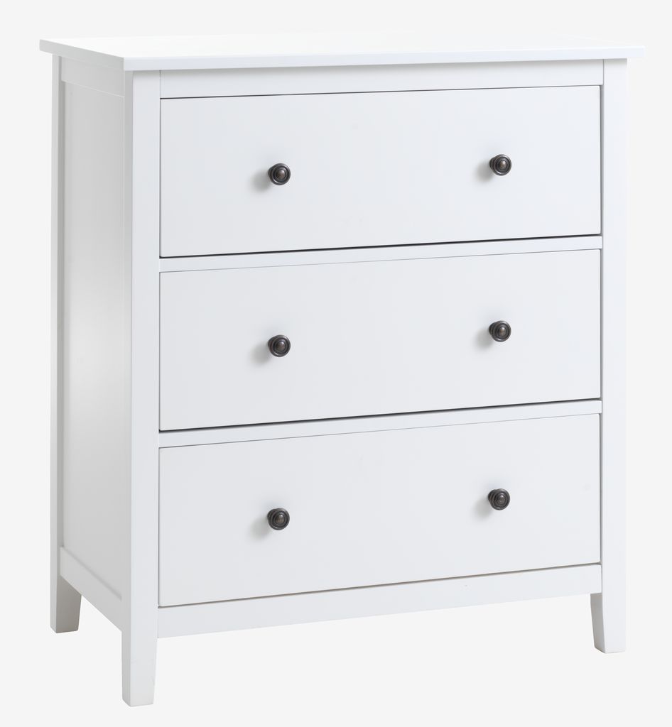 3 drawer chest NORDBY white - Amazon