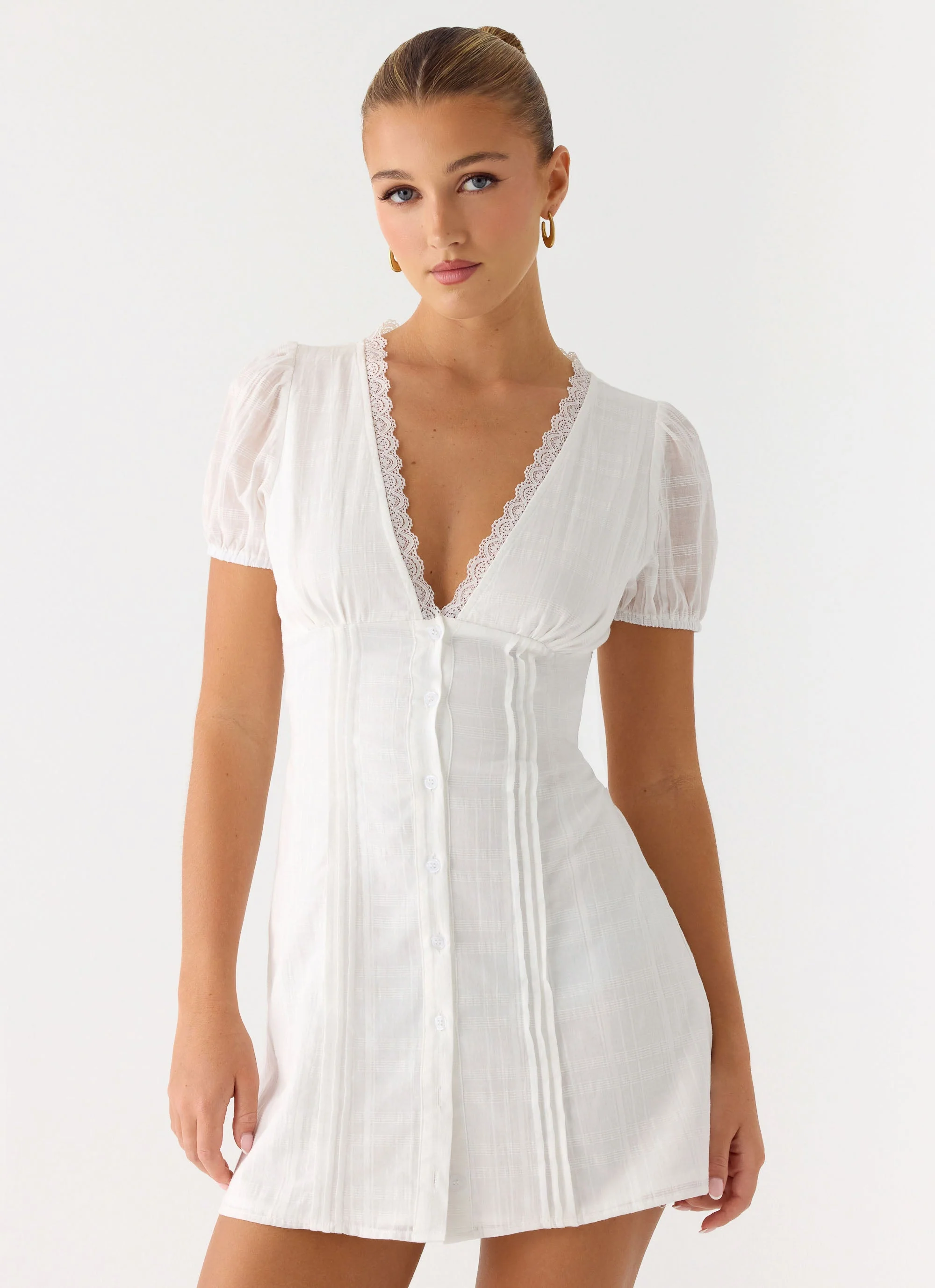 Sweet Lullaby Mini Dress - White