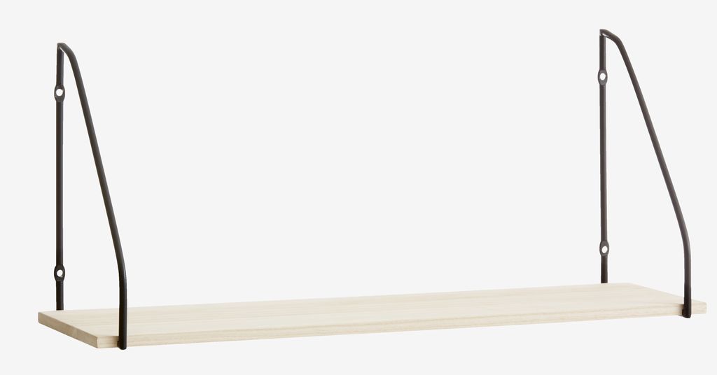 Wall shelf HEJLSMINDE 1 shelf black/natural - Amazon