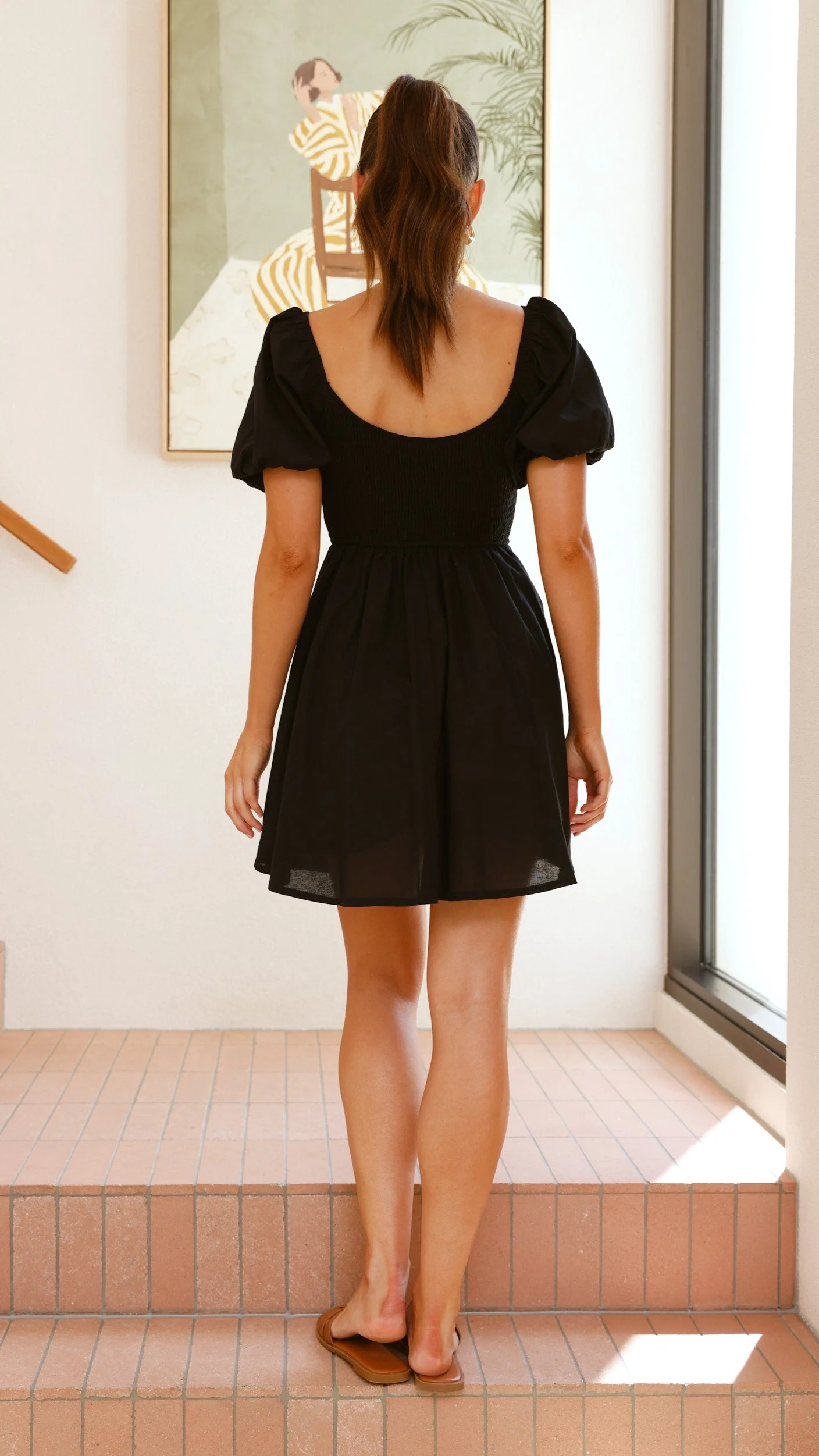 Sahirah Mini Dress - Black