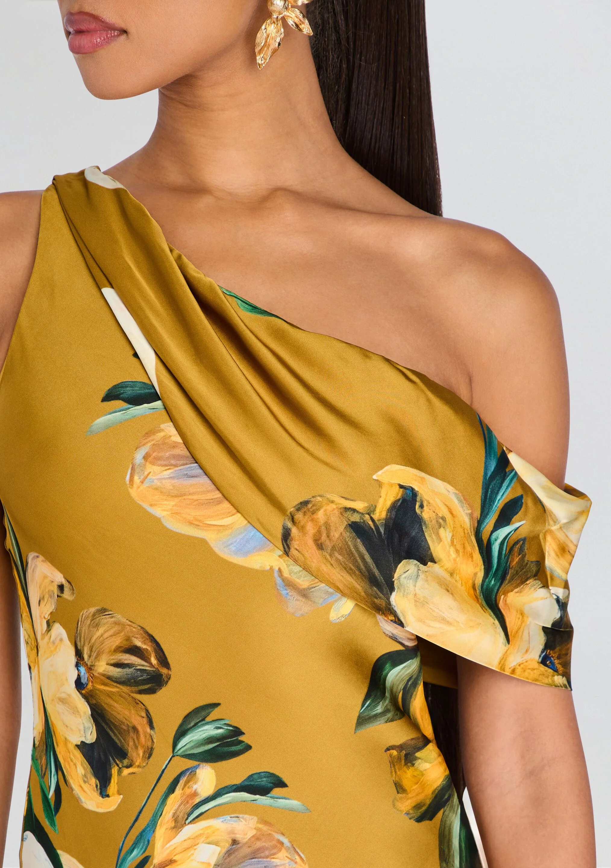 Erica One Shoulder Cowl Maxi Dress