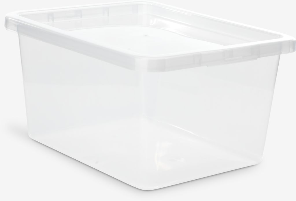 Storage box BASIC BOX 20L w/lid transparent - Amazon