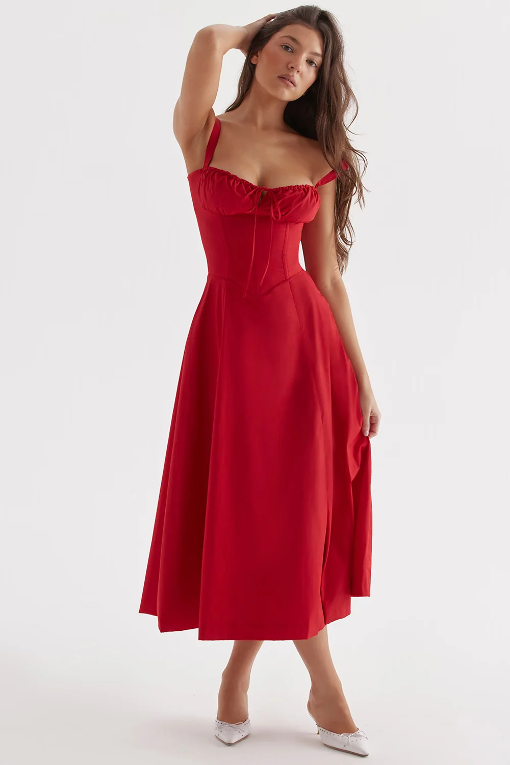 red rose bustier sundress