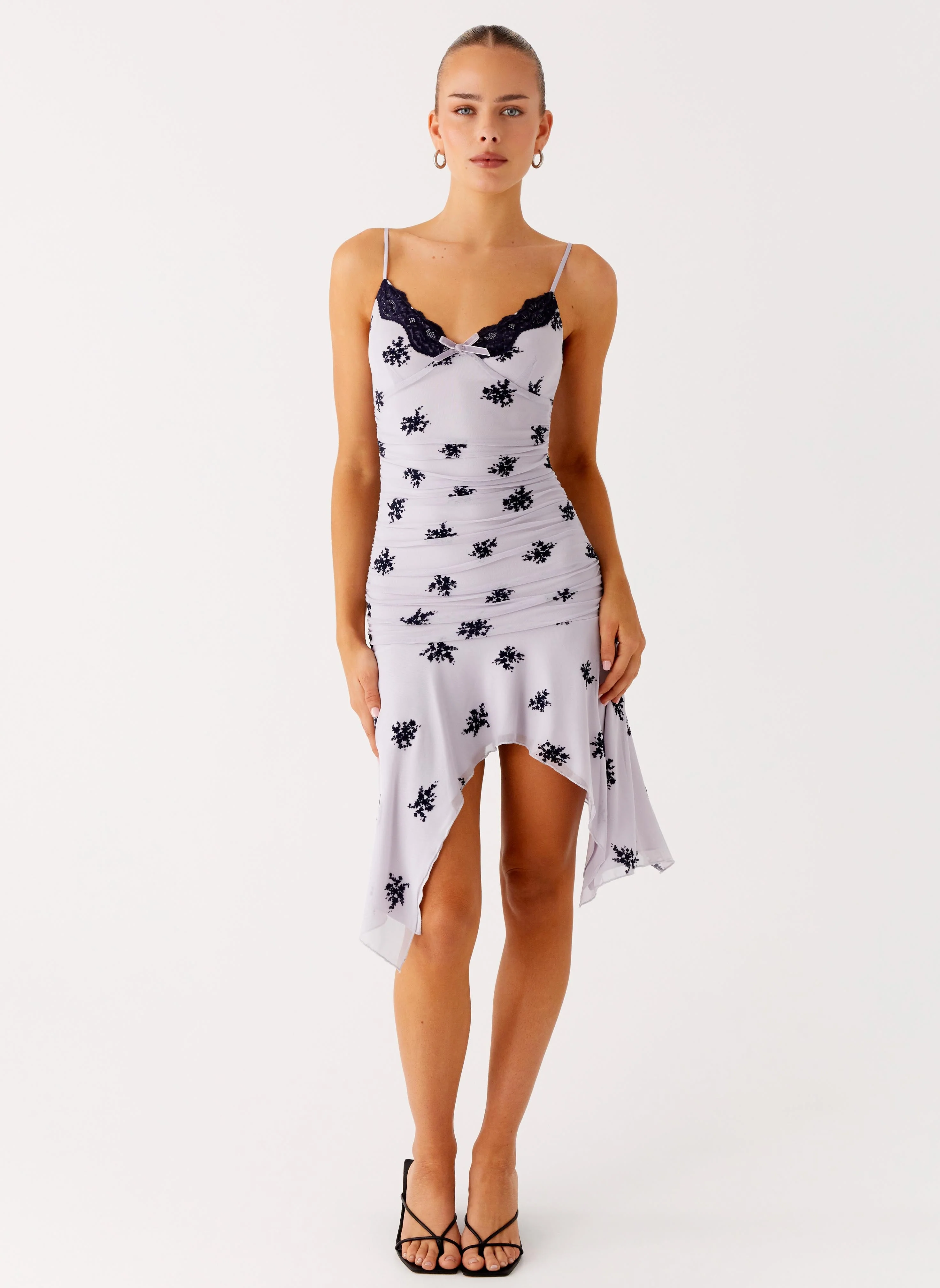 Amor Flock Hanky Mini Dress - Lilac