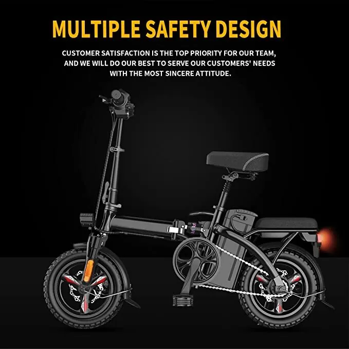 Multi-Shock Absorption Electric Bike,400W Motor 22MPH Max Speed, 14” Tire, 48V 15AH Removable Battery - Amazon