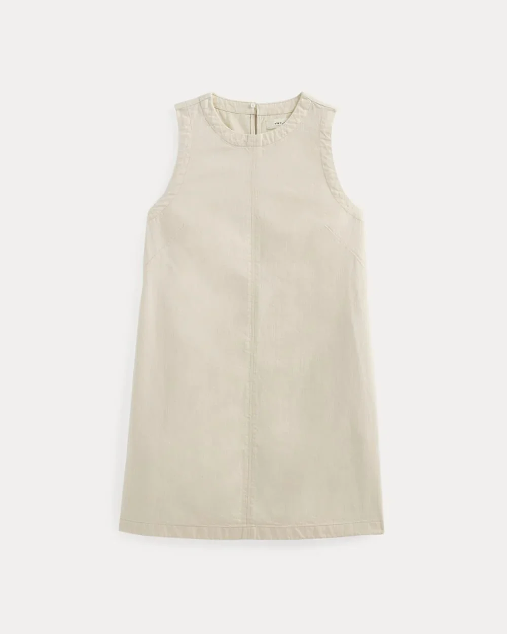 The Denim Shift Dress | Ecru