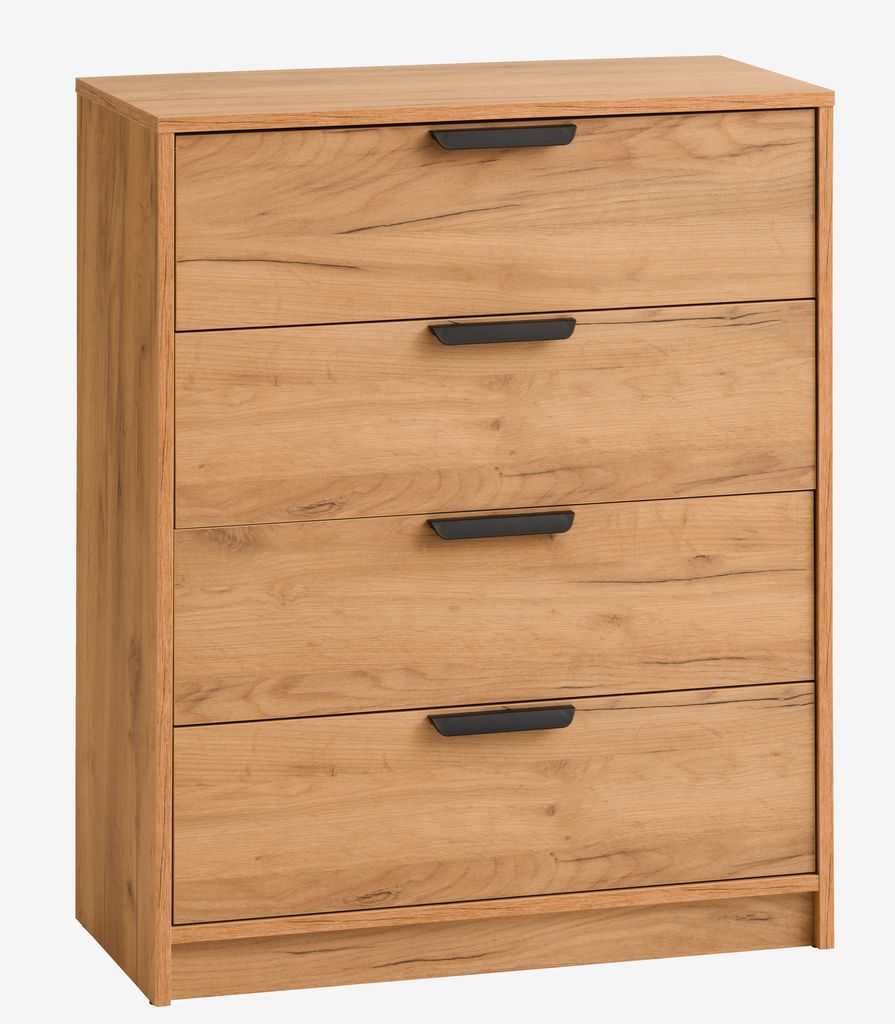 4 drawer chest JENSLEV oak - Amazon