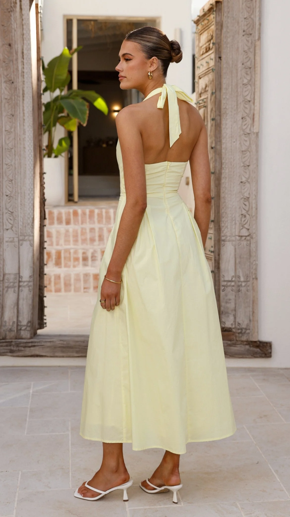Wesley Halter Neck Maxi Dress - Yellow