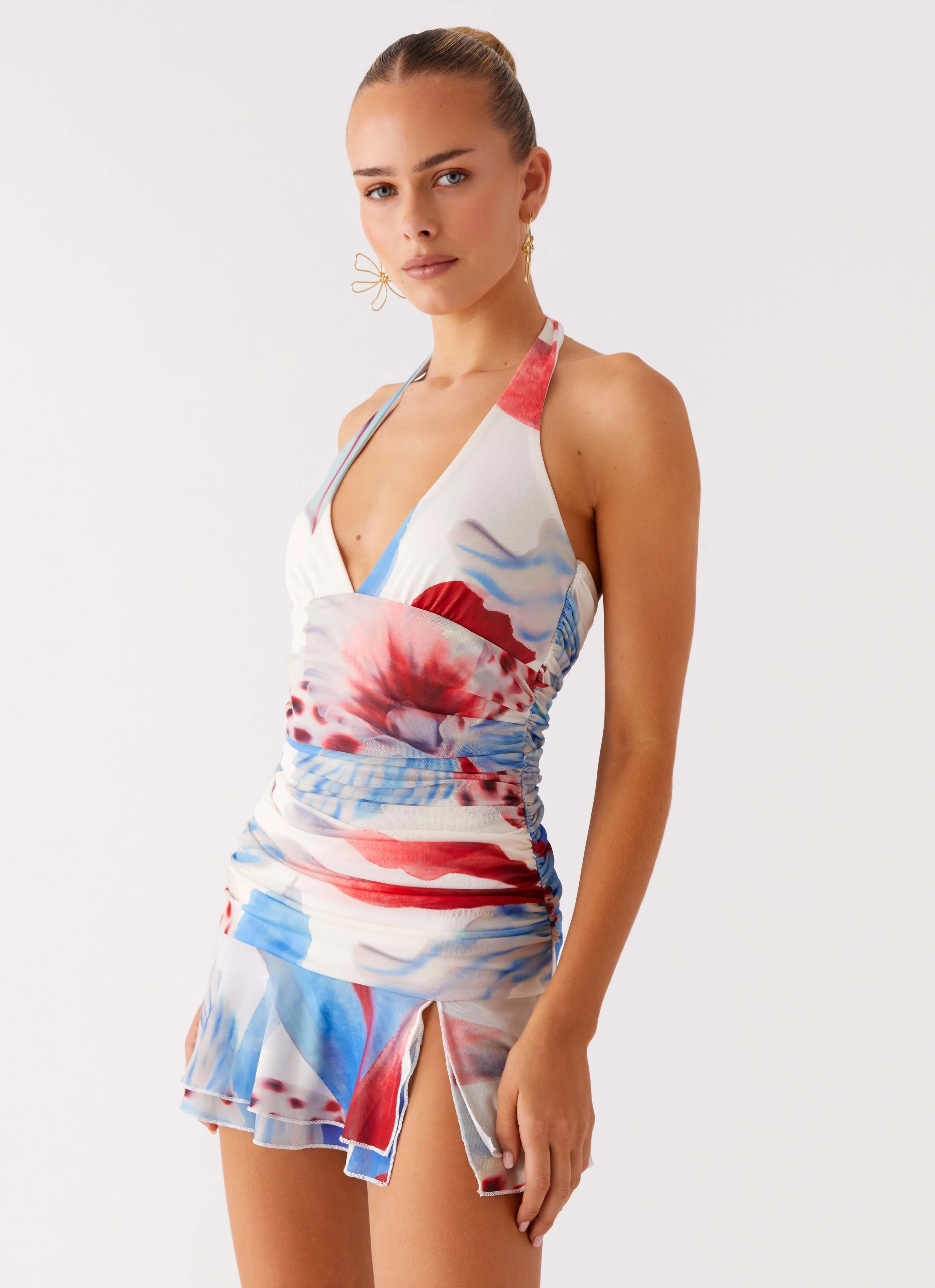Starlit Night Mini Dress - Deep Sea Bloom