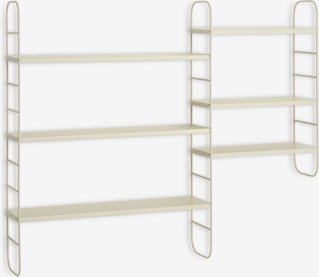Wall shelf VANDRUP 6 adjustable shelves beige - Amazon