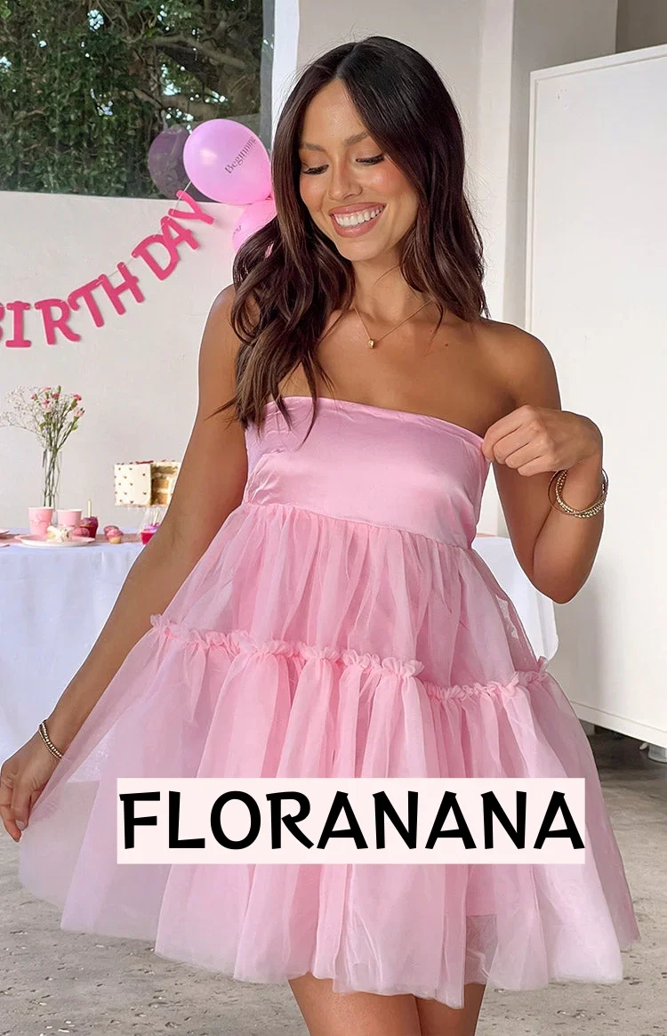 Abigail Pink Strapless Mini Dress
