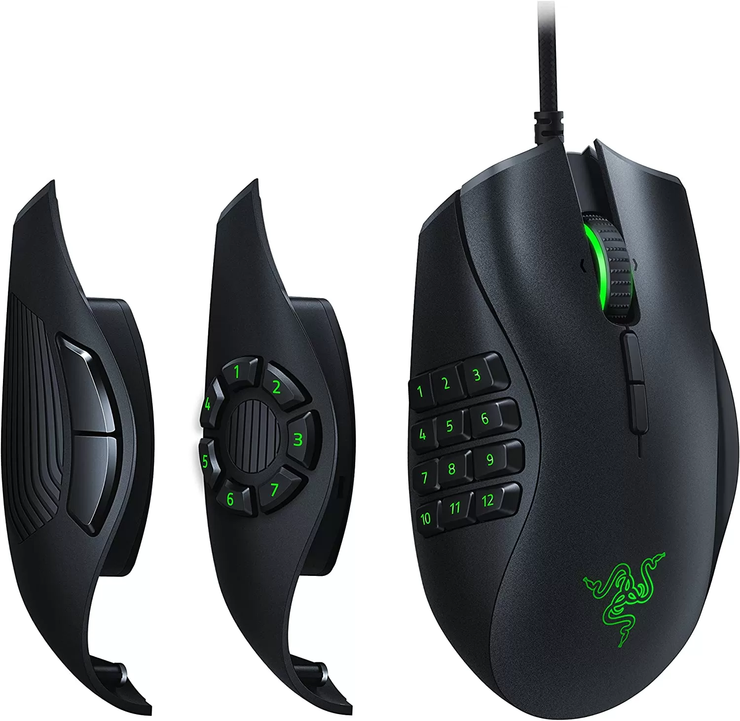 Razer Naga Pro Wireless Gaming Mouse: Interchangeable Side Plate w/ 2, 6, 12 Button Configurations - Focus+ 20K DPI Optical Sensor - Fastest Gaming Mouse Switch - Chroma RGB Lighting - Amazon