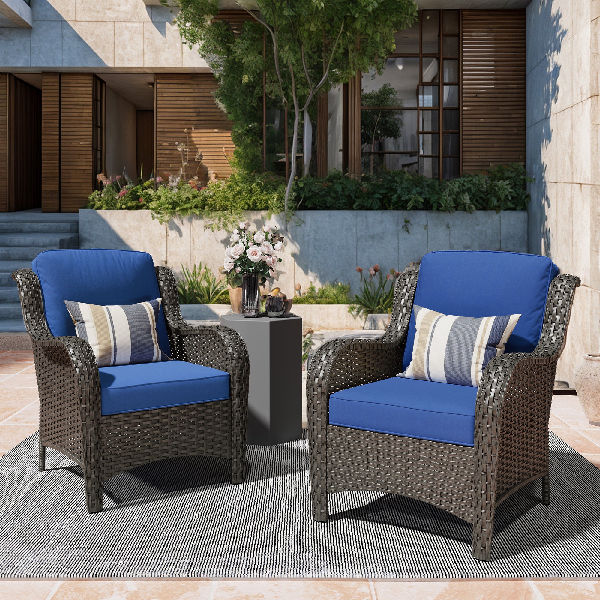 Patio Chairs 2-Piece Kenard Curved Handrest - Amazon