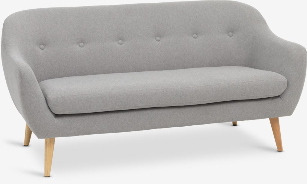 Sofa EGEDAL 2.5-seater light grey fabric - Amazon