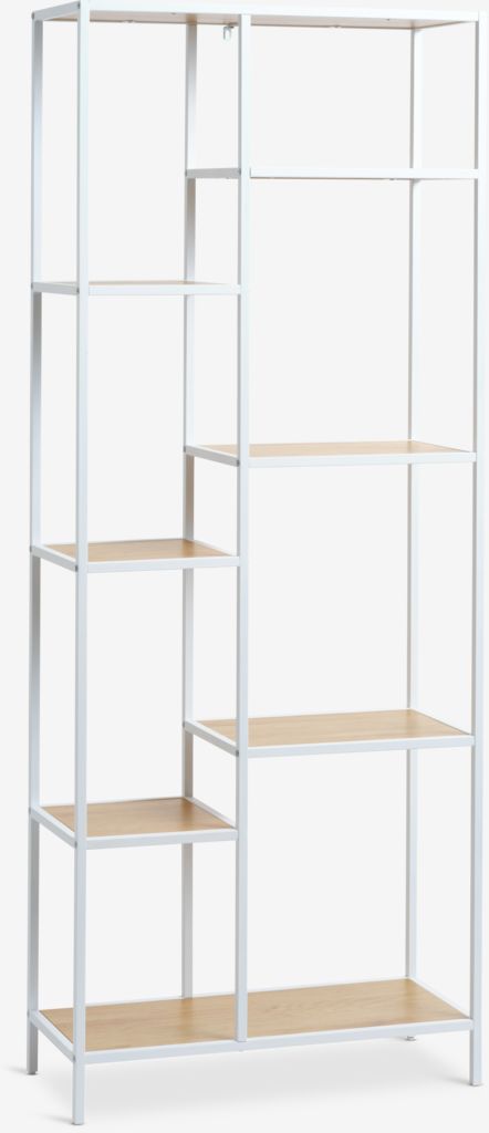 Shelving unit TRAPPEDAL 7 shelves oak color/white - Amazon
