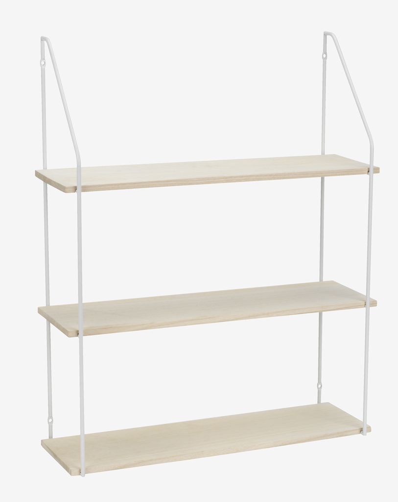 Wall shelf HEJLSMINDE 3 shelves white/natural - Amazon