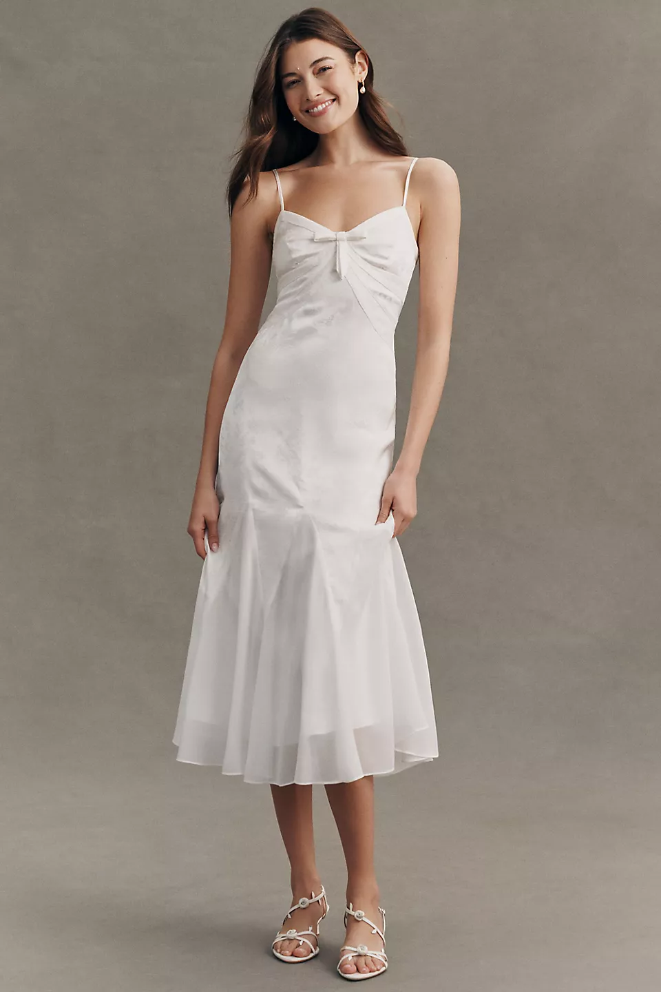 BHLDN Mixed Jacquard Maxi Slip Dress