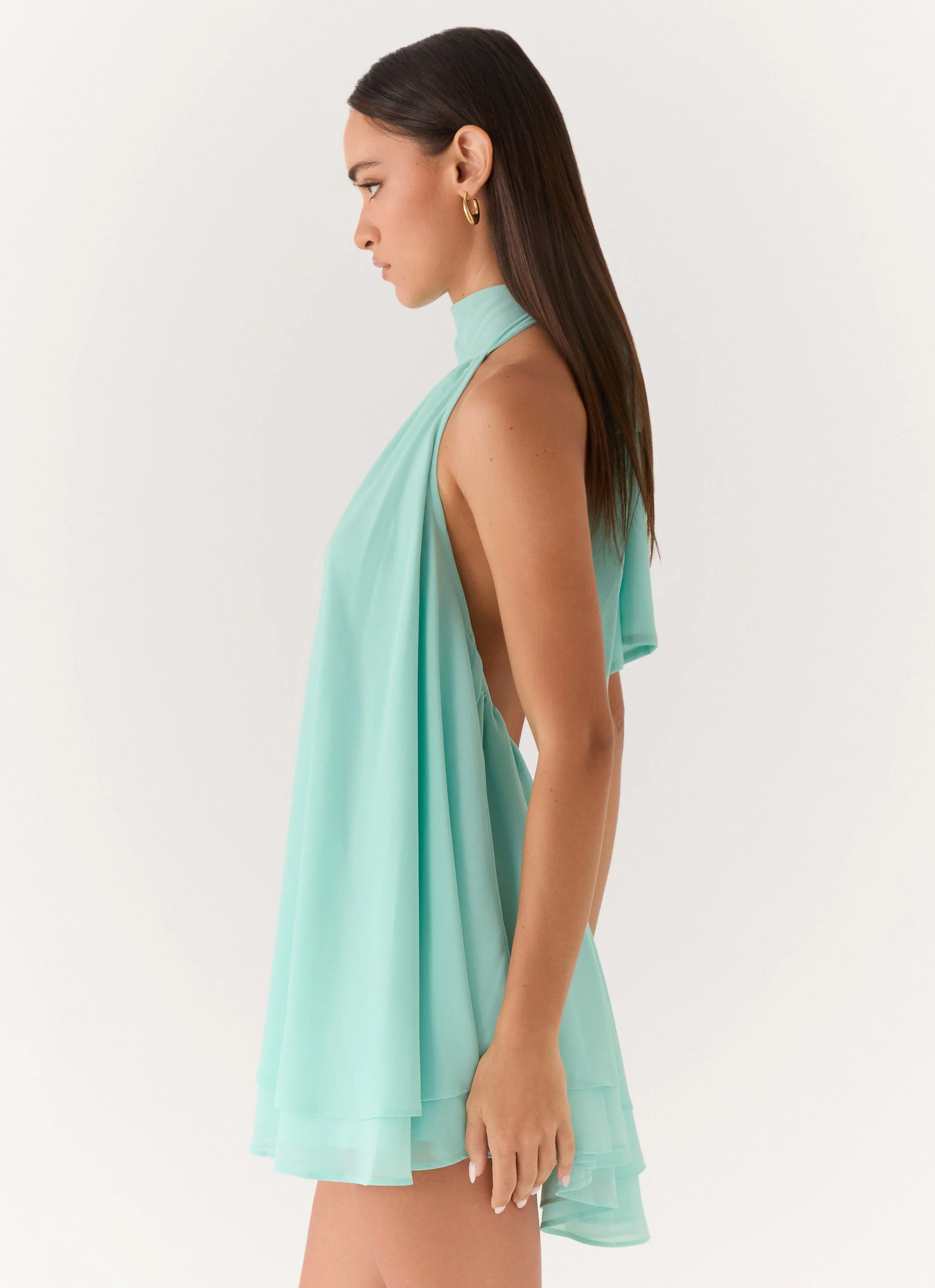 Lyrah Halter Mini Dress - Mint