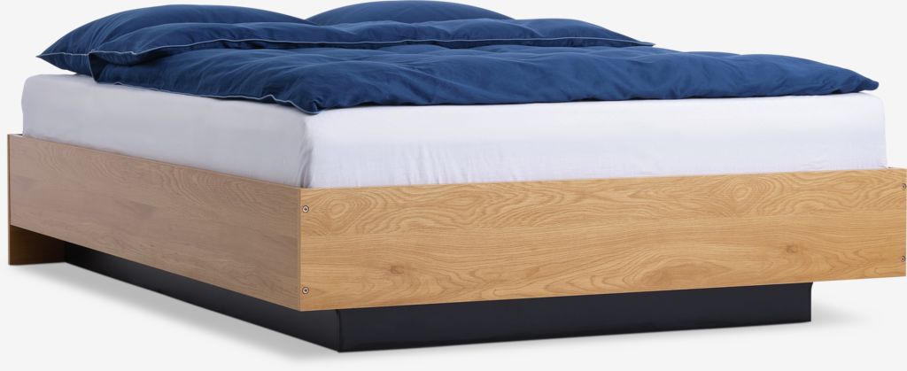Bed frame ELLINGE Double w/storage oak colour - Amazon