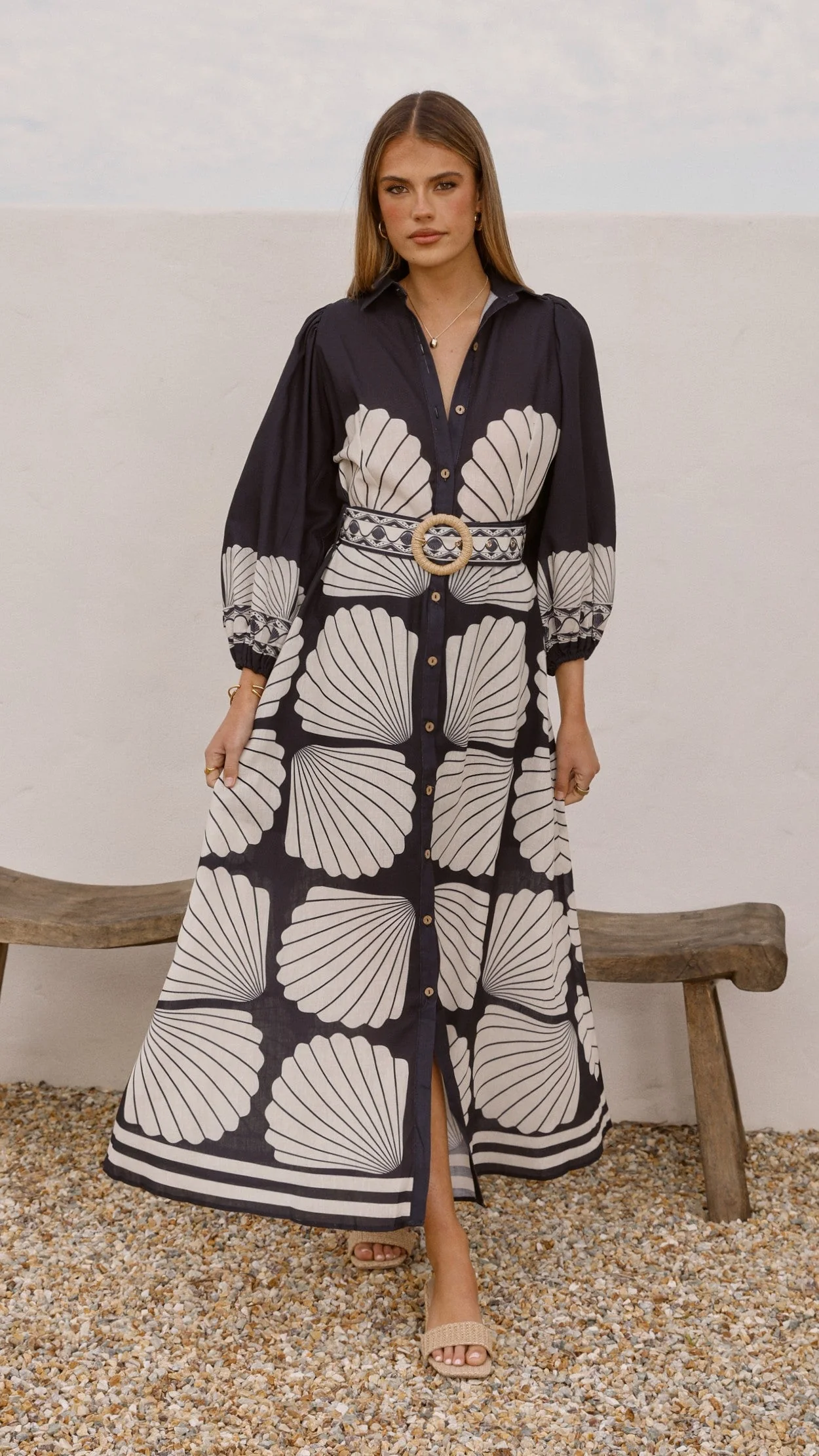 Cheyenne Long Sleeve Maxi Dress - Black