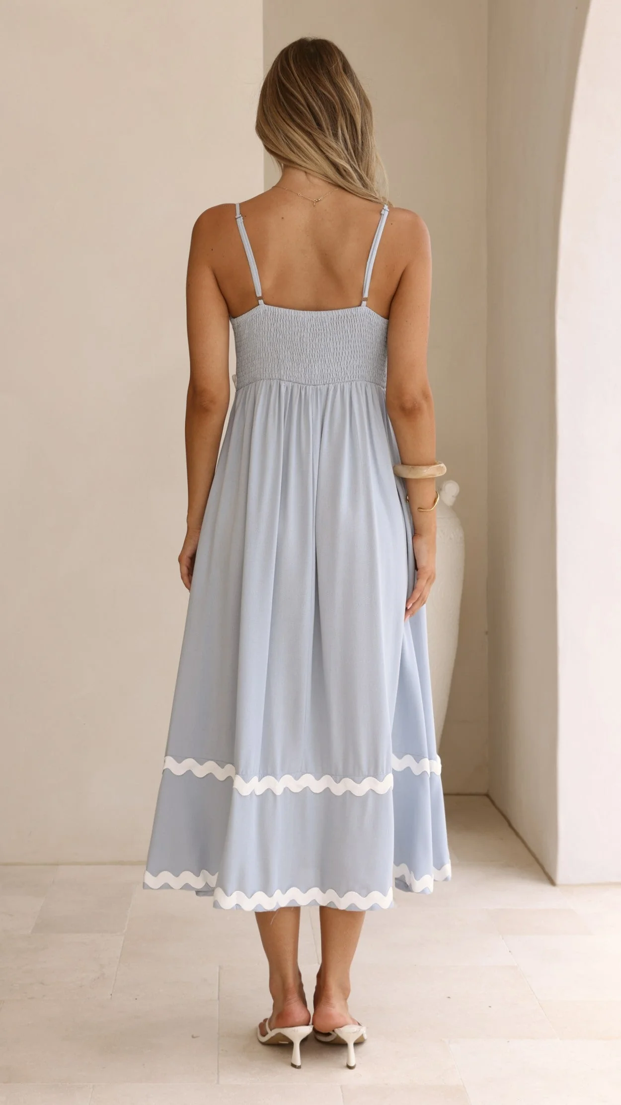 Seraphina Maxi Dress - Blue/White