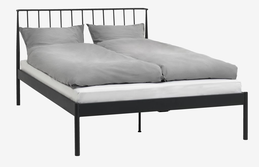 Bed frame ABILDRO Euro double black - Amazon