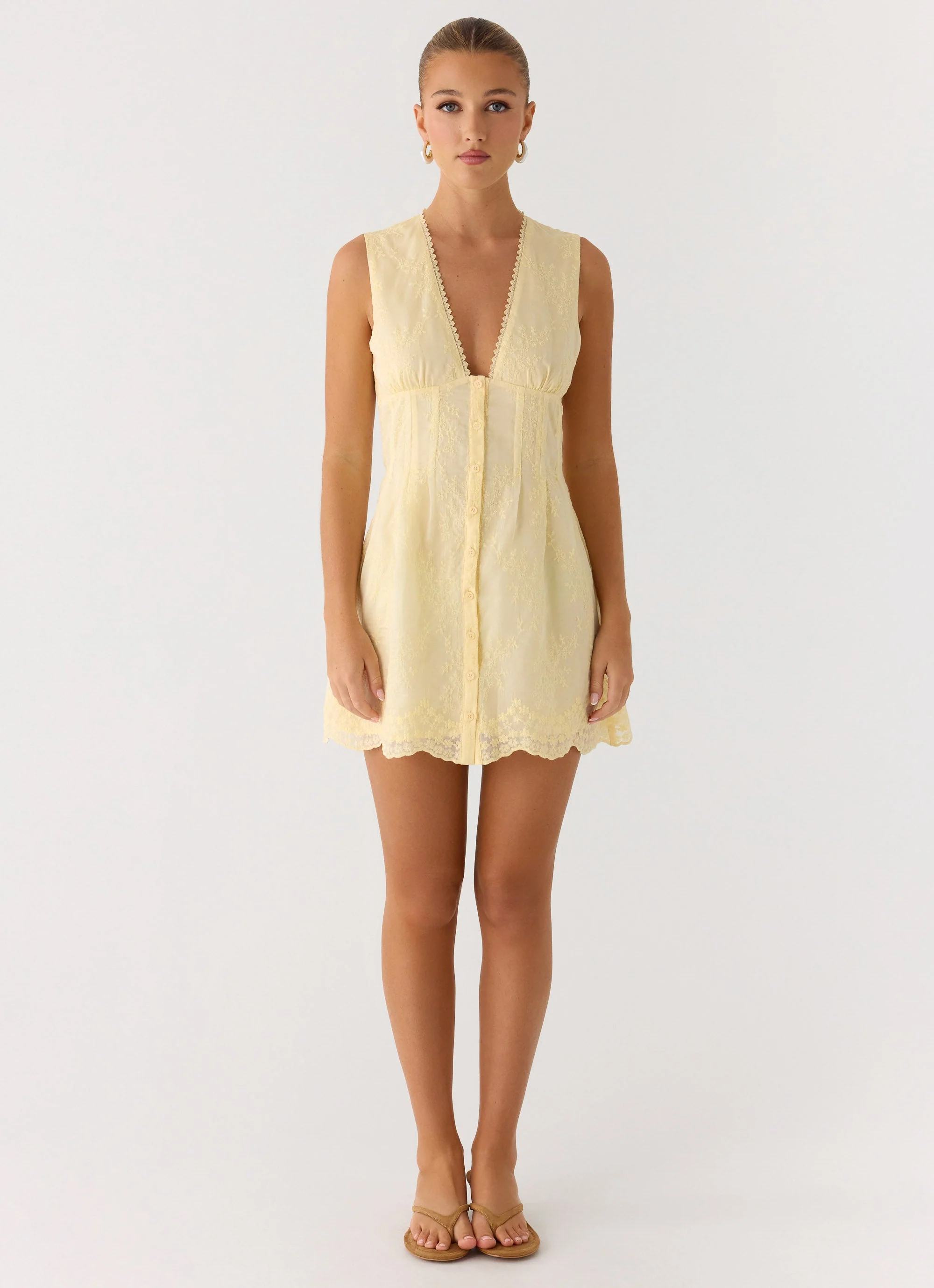 Burning Bright Mini Dress - Butter Yellow