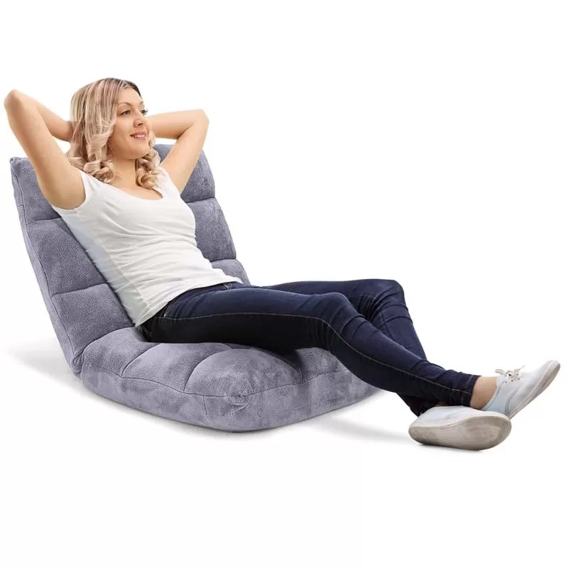 Memory Foam Floor Chair, 14-Position Adjustable Folding Gaming Sofa Chair with Back Support, Chaise Lounge Sleeper Bed Couch Recliner - Amazon