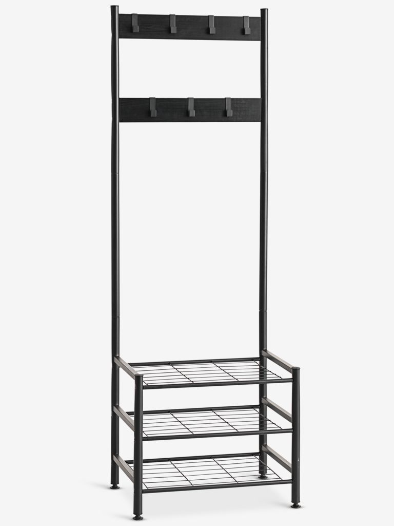 Hallway unit ELVERUM 3 shelves black steel - Amazon