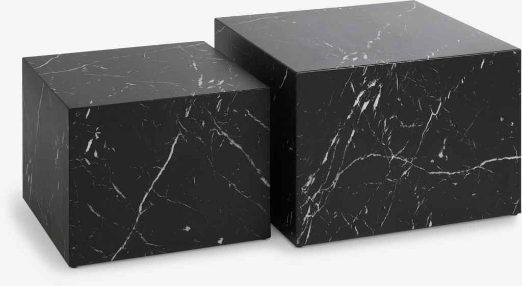 Coffee table TINGSTED 45x45/55x55 marble colour pack of 2 - Amazon