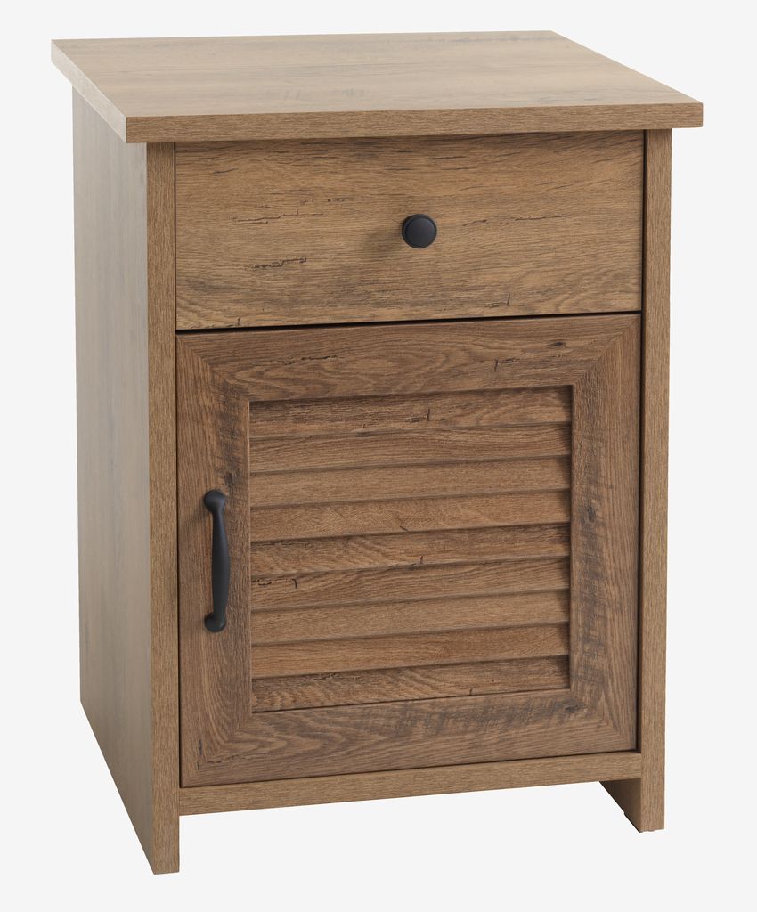 Bedside table MANDERUP 1 drawer wild oak colour - Amazon