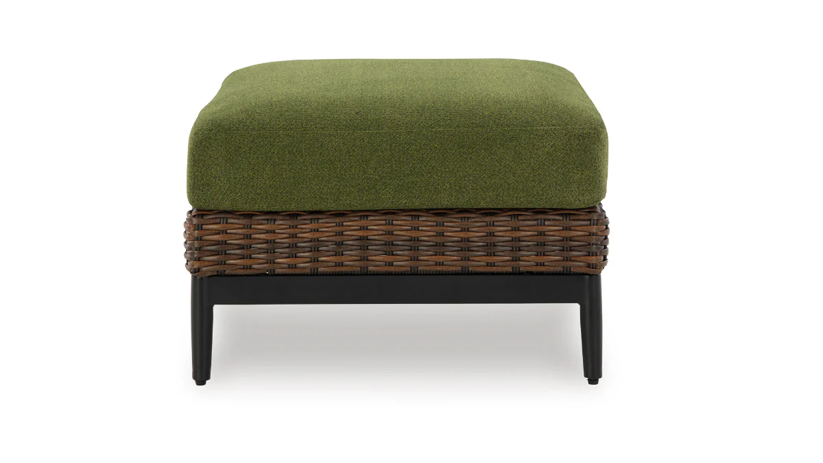 HORIZON HALL OUTDOOR OTTOMAN WITH CUSHION