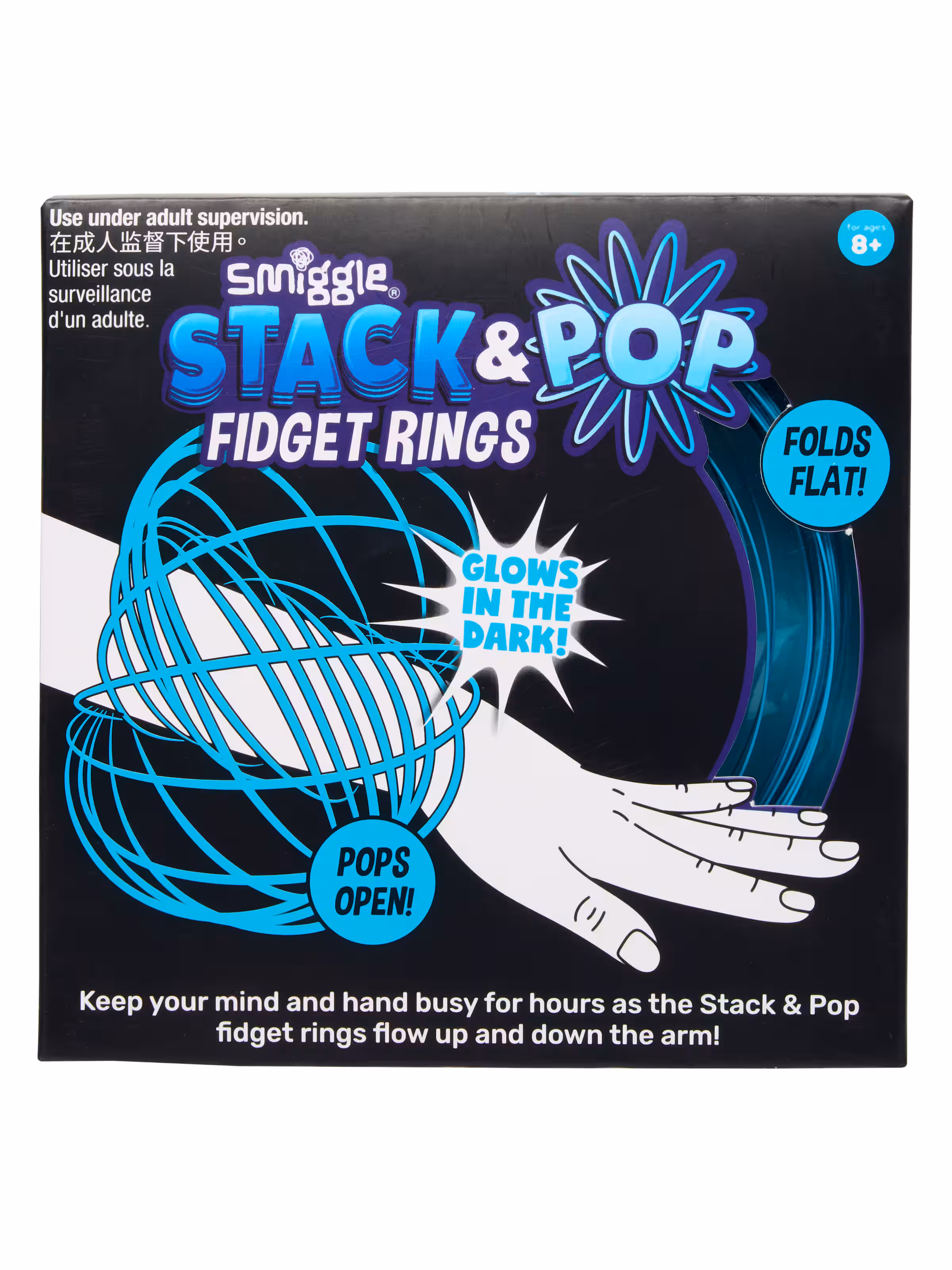 Glow In The Dark Stack & Pop Fidget Rings