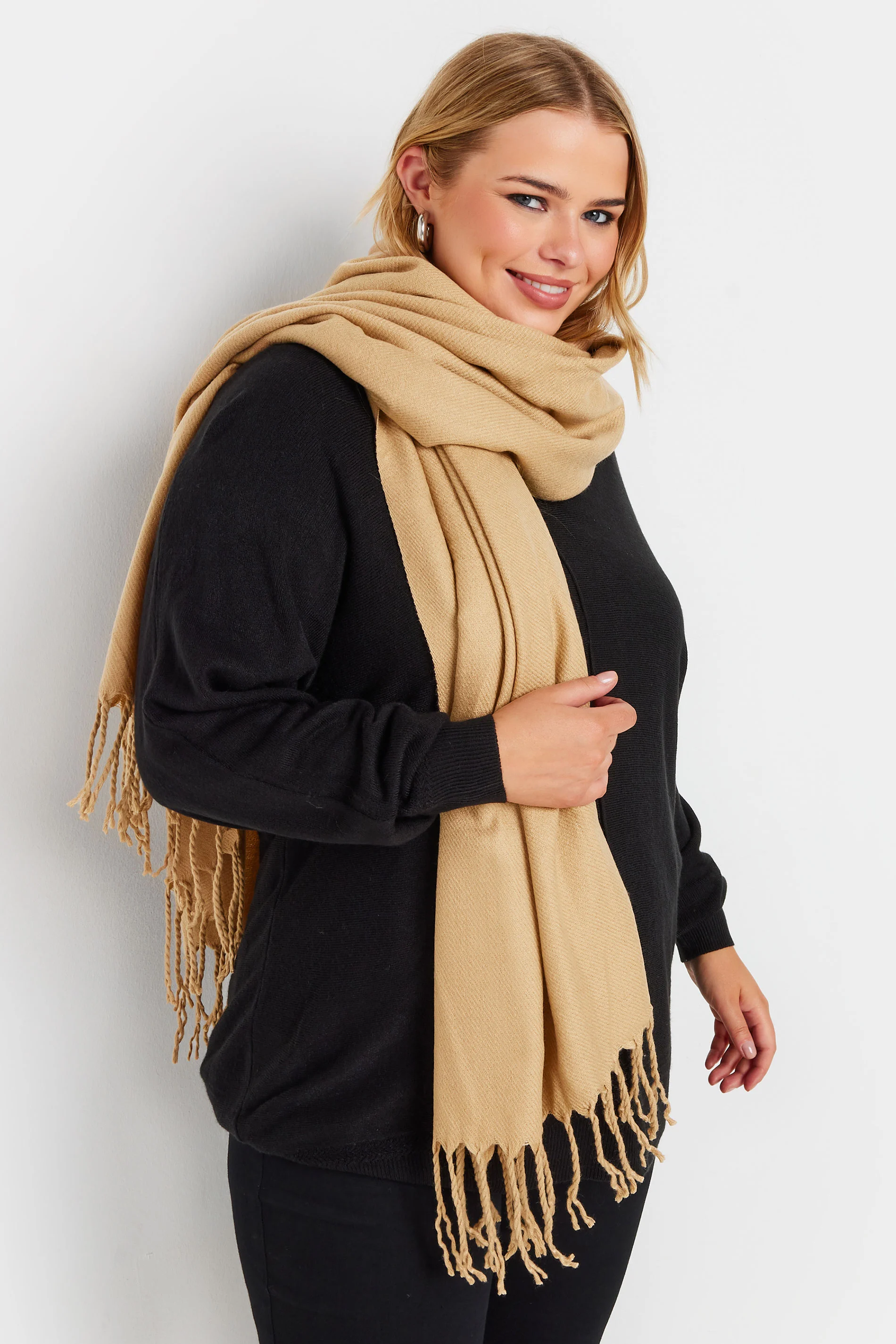Yours Beige Brown Blanket Wrap Scarf