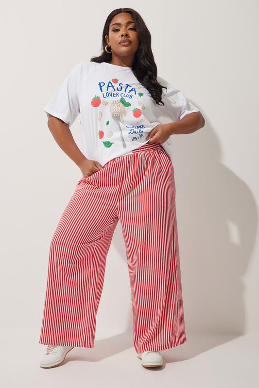 Limited Collection LIMITED COLLECTION Curve Red Stripe Boxer Waist Trousers