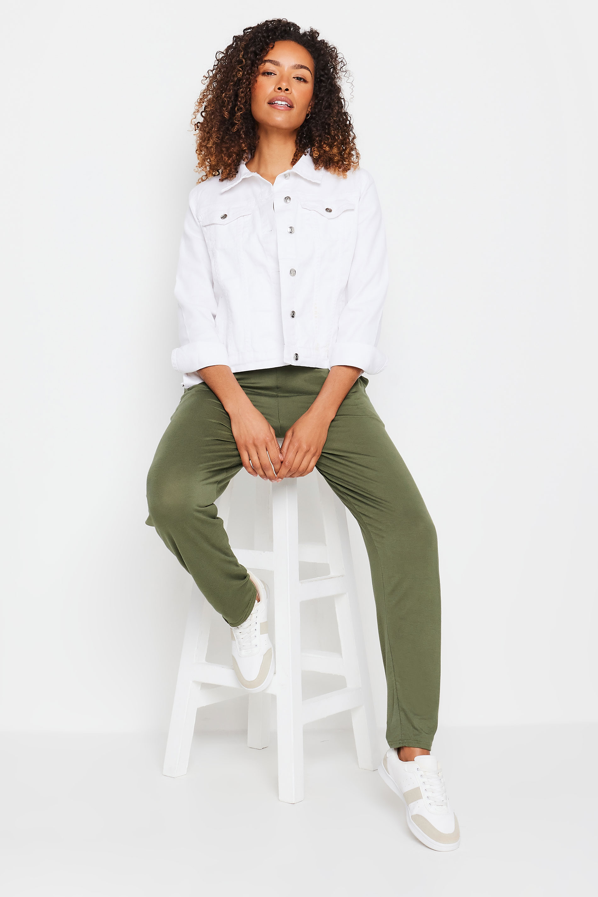 M&Co Womens M&Co Khaki Green Hareem Jersey Trousers