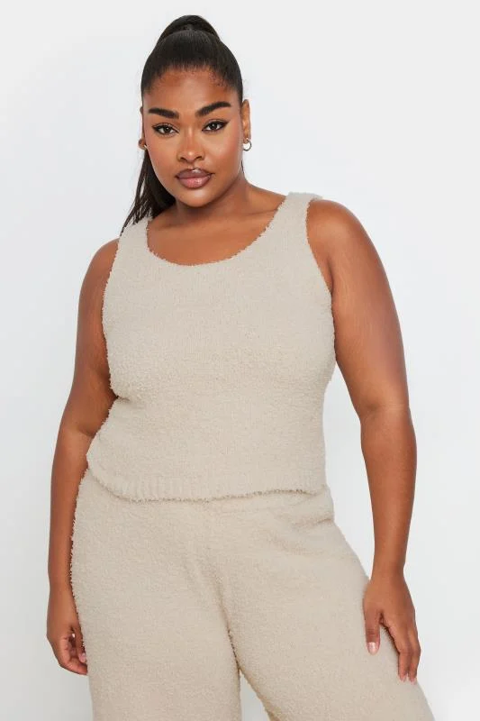 Limited Collection LIMITED COLLECTION Curve Cream Fluffy Fleece Vest Top