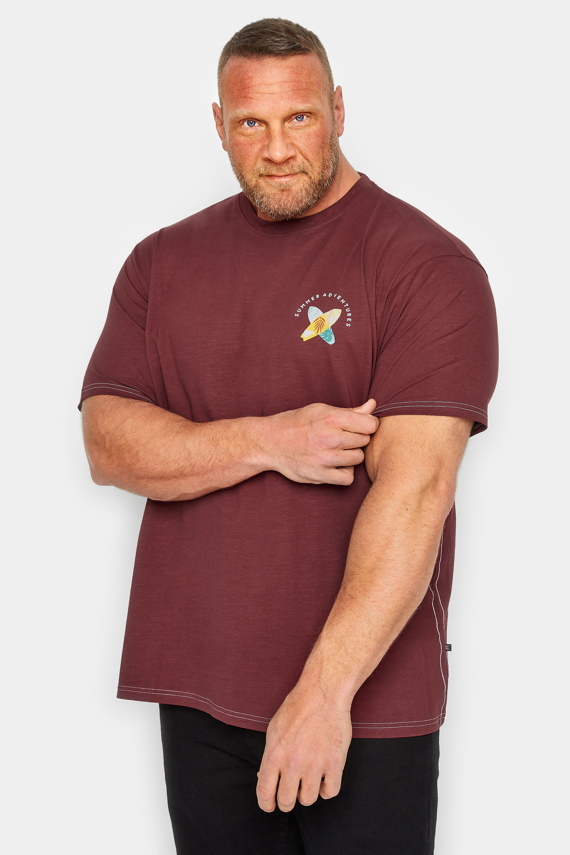 Kam KAM Big & Tall Burgundy Red 'Summer Adventure' Print T-Shirt