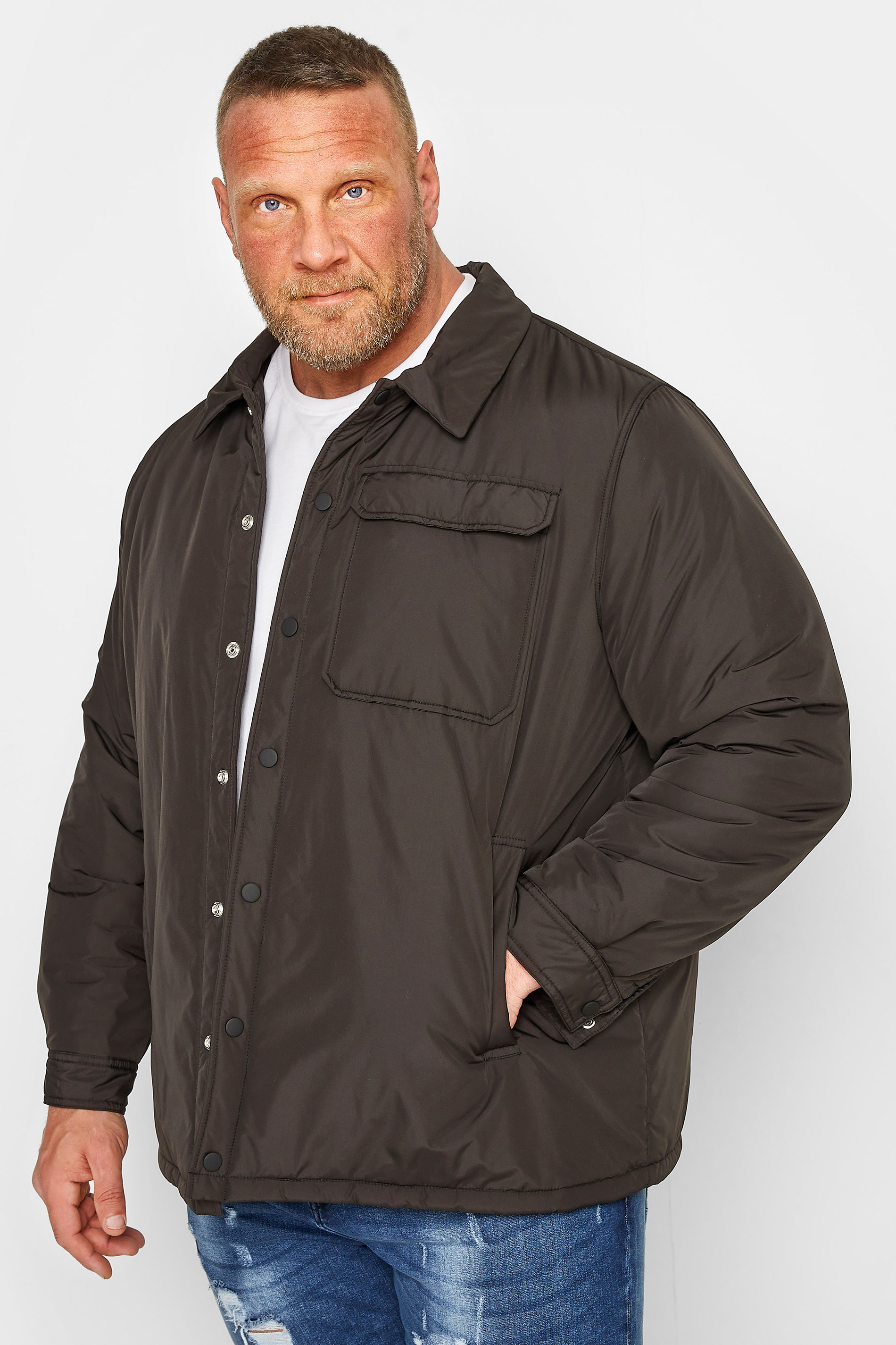 BadRhino BadRhino Big & Tall Black Button Up Jacket
