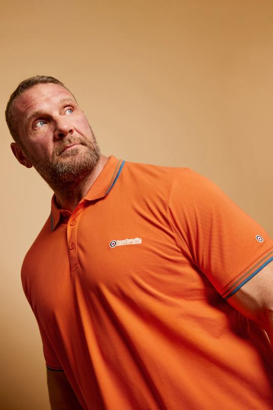 Lambretta LAMBRETTA Big & Tall Orange Twin Tipped Polo Shirt